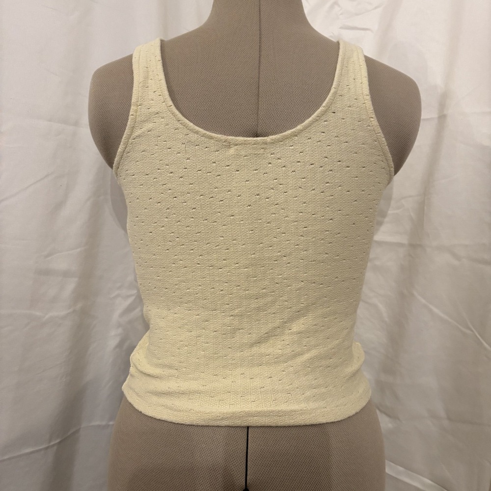 Heart & Hips Women's M Yellow Cotton Cropped Sleeveless Tank Top cottagecore - Picture 2 of 7